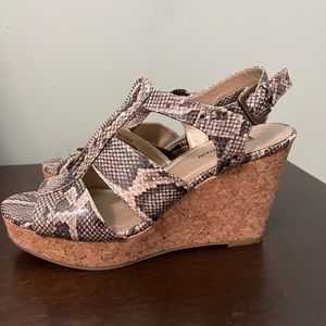 Snakeskin wedges